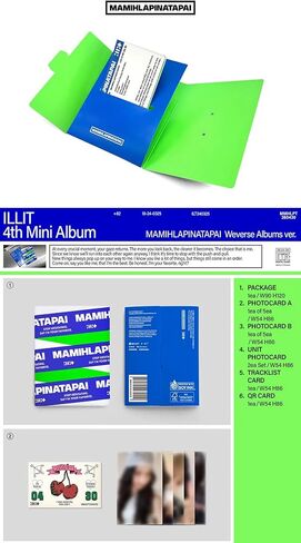 ILLIT MAMIHLAPINATAPAI 4th Mini Album [Weverse Ver.] QR Card + 2Photocard + Unit Photocard set + Tracklist Card (It's Me) - NO CD, Digital Contents Album in Kuwait