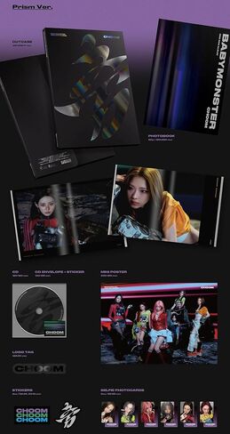BABYMONSTER CHOOM 3rd Mini Album [Prism Ver.] Photobook + CD + Photocard Set + Sticker Set + Logo Tag + Mini Poster + Outcase in Kuwait