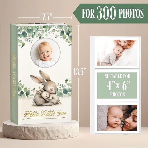 Photo Album for Baby – 4x6 300 Pocket Hardcover Picture Album, Baby Photo Album with Front Window, Acid-Free Pages, Family Memory Book for Wedding, Baby Shower & Home Storage in Kuwait