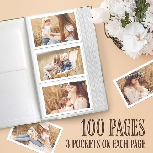 Photo Album for Baby – 4x6 300 Pocket Hardcover Picture Album, Baby Photo Album with Front Window, Acid-Free Pages, Family Memory Book for Wedding, Baby Shower & Home Storage in Kuwait