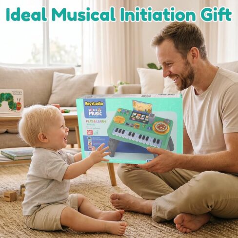 Baby DJ Table for Toddler 1-3, Musical Toys Baby Piano with Music & Light Toddler Activity Table Toys for 1 2 Year Old Boy Girl Educational Learning Music Instruments Infant First Birthday Gifts in Kuwait