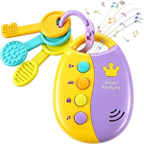 Skylety Musical Smart Remote Car Key Toy with Sound and Lights Fun and Educational Musical Toys for Travel Play(Blue) in Kuwait