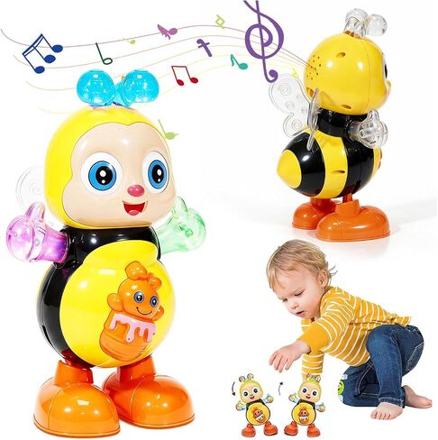 Dancing Bee Toy with Music & LED Lights – Juguete de Abeja Bailarina con Sonidos y Luces para Niños, Preschool Sensory Learning Toy for Toddlers in Kuwait