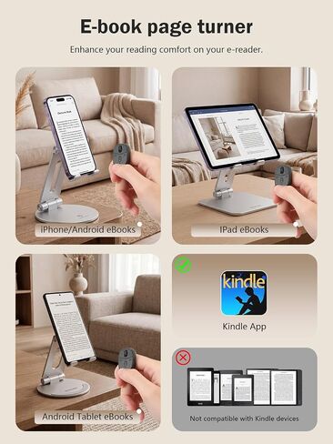 TikTok Scrolling Ring for iphone, Bluetooth Page Turner for iPad iOS Android Tablet, Fingertip Wireless Scroller Page Turner for, TikTok, YouTube, Instagram, Android Phone, Camera Remote Control in Kuwait