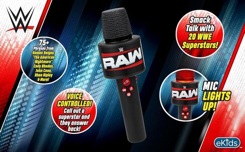 eKids WWE Smack Talk Microphone Toy with Built-in Music and Sound Effects, for Fans of WWE Toys in Kuwait