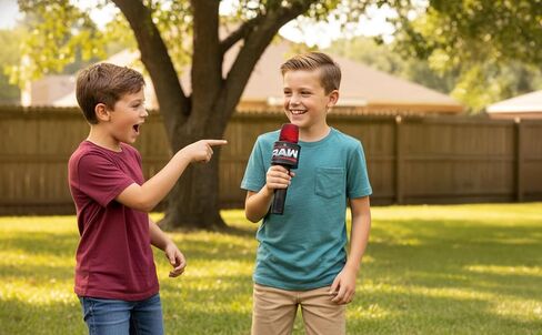 eKids WWE Smack Talk Microphone Toy with Built-in Music and Sound Effects, for Fans of WWE Toys in Kuwait