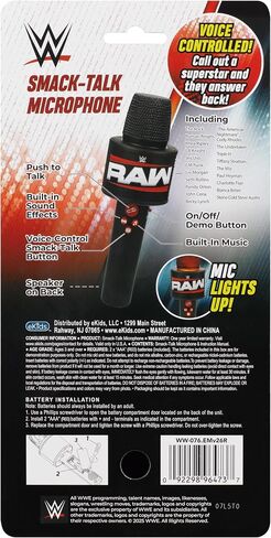 eKids WWE Smack Talk Microphone Toy with Built-in Music and Sound Effects, for Fans of WWE Toys in Kuwait