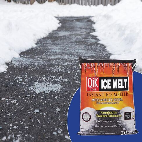 Calcium Chloride Ice Melt - Instant Snow and Ice Melt for Sidewalks, Driveways, Steps, and Parking Lots - Deicer for Concrete, Asphalt, and Other Surfaces - 20 Lb Bag in Kuwait