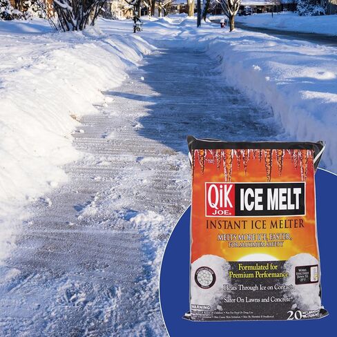 Calcium Chloride Ice Melt - Instant Snow and Ice Melt for Sidewalks, Driveways, Steps, and Parking Lots - Deicer for Concrete, Asphalt, and Other Surfaces - 20 Lb Bag in Kuwait