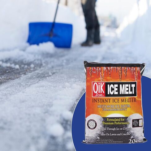 Calcium Chloride Ice Melt - Instant Snow and Ice Melt for Sidewalks, Driveways, Steps, and Parking Lots - Deicer for Concrete, Asphalt, and Other Surfaces - 20 Lb Bag in Kuwait