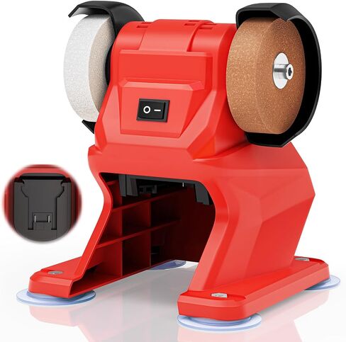 Rozlchar Cordless Bench Grinder Polisher Compatible for Milwaukee 18V(No Battery), 5500 RPM Mini Sander with Dual Grinding Wheels for Rust Removal, Drill Bit Sharpening, Knife & Steel Polishing in Kuwait