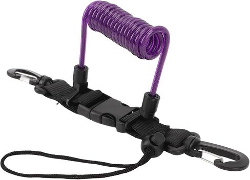Diving Camera Lanyard Buckle Stainless Steel Wire Spring Coiled Lanyard for Scuba Gear Underwater Equipment Dive Accessories with 360° Rotating Hooks & Webbi in Kuwait