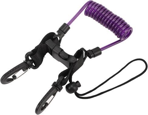 Diving Camera Lanyard Buckle Stainless Steel Wire Spring Coiled Lanyard for Scuba Gear Underwater Equipment Dive Accessories with 360° Rotating Hooks & Webbi in Kuwait