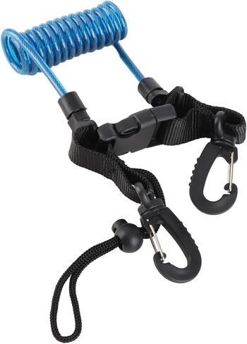 Quick Release Coil Lanyard Retractable Diving Lanyard with Hooks for M4 Handle Fittings Dive Lights Cameras Underwater Diving Snorkeling in Kuwait