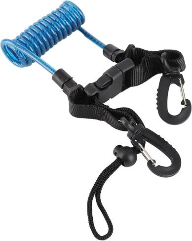 Quick Release Coil Lanyard Retractable Diving Lanyard with Hooks for M4 Handle Fittings Dive Lights Cameras Underwater Diving Snorkeling in Kuwait