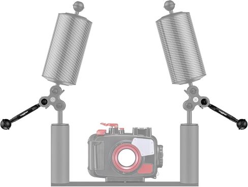 Luxagram 2PCS 9" Double Ball Arm for Underwater Photography, Professional Adjustable Dual Ball Joint Light Mount, Aluminum Alloy Clamp for Camera Tray, Video Lights&Strobes in Kuwait