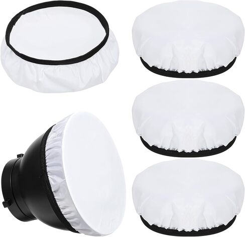 5PCS 7"/18cm Light Diffuser Sock, Soft Diffuser Lamp Cover White Lamp Shade Diffusers Film, LED Light Covers Great for Standard Sparkler Studio Strobe Reflectors, Video Shooting in Kuwait