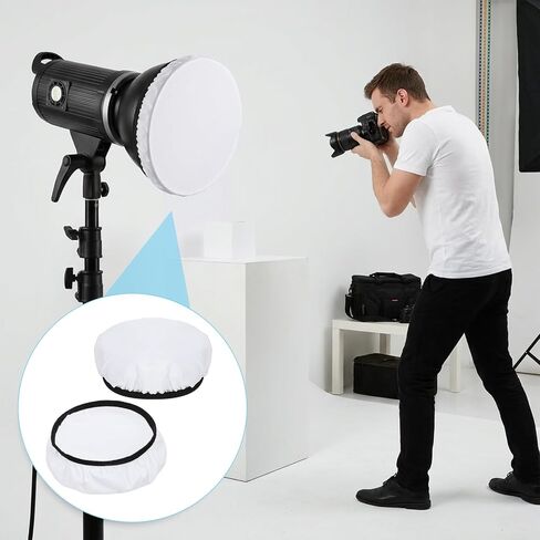 5PCS 7"/18cm Light Diffuser Sock, Soft Diffuser Lamp Cover White Lamp Shade Diffusers Film, LED Light Covers Great for Standard Sparkler Studio Strobe Reflectors, Video Shooting in Kuwait