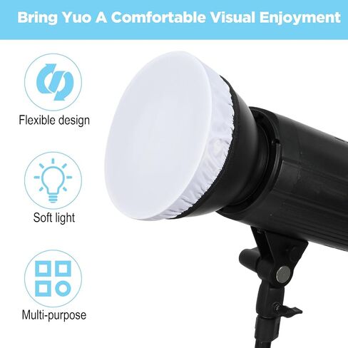 5PCS 7"/18cm Light Diffuser Sock, Soft Diffuser Lamp Cover White Lamp Shade Diffusers Film, LED Light Covers Great for Standard Sparkler Studio Strobe Reflectors, Video Shooting in Kuwait
