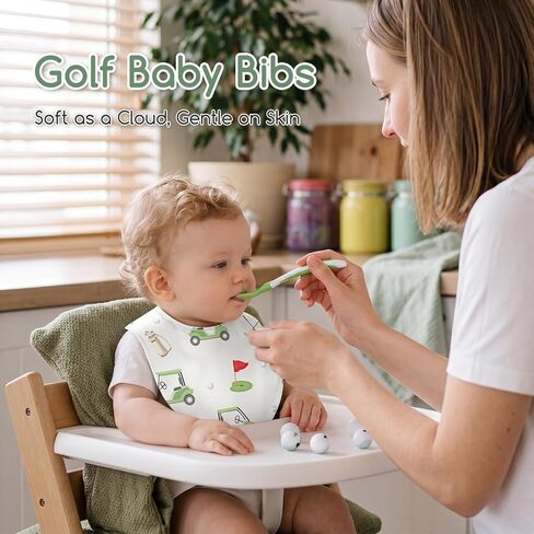 4 Pcs Golf Baby Bibs for Boys Girls Baby Golf Stuff Cotton Bandanas Adjustable Absorbent Triangle Bibs for Drooling and Teething Vintage Sports Nursery Items Infant Essentials Newborn Gifts in Kuwait