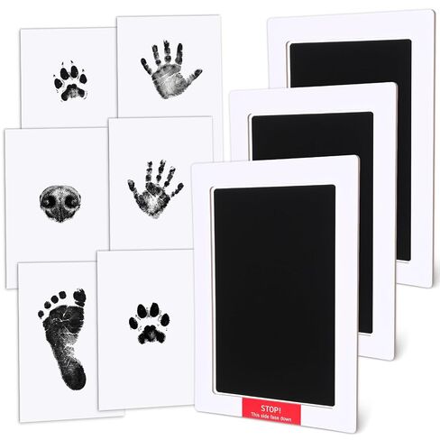 Jetec 6 Pieces Inkless Baby Handprint and Footprint Kit Clean Touch Ink Pad for Infant Hands Feet and Dog Paw Print Include Ink Pad & Keepsake Cards for Newborn Baby Pet Gift in Kuwait