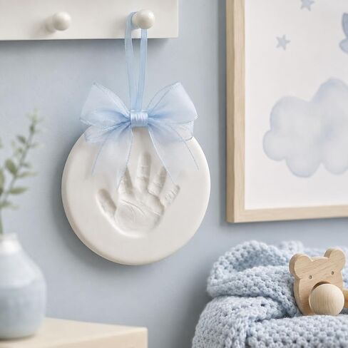 Kate & Milo Blue Baby Handprint & Footprint Ornament Kit – DIY Baby Keepsake Clay Impression, Baby’s First Christmas Ornament, Newborn Memory Gift, Baby Gift, Nursery Keepsake in Kuwait