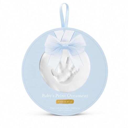 Kate & Milo Blue Baby Handprint & Footprint Ornament Kit – DIY Baby Keepsake Clay Impression, Baby’s First Christmas Ornament, Newborn Memory Gift, Baby Gift, Nursery Keepsake in Kuwait