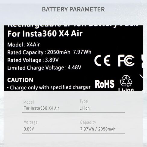 360 X4 Air Batteries, 27W Dual-Slot Fast Charging Case for Insta360 X4 Air | LCD Display Intelligent Two Way Charge Hub Shows Battery SOC（Endurance Battery Charger with 2 Batteries） in Kuwait