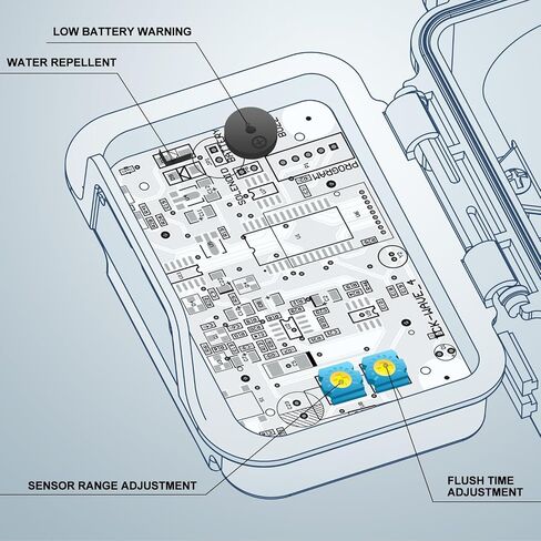 Techo Touchless Toilet Flush Kit, Adjustable Sensor, 1256315 Adapt k1954, Automatic Toilet Flusher - Easy to Install in Kuwait