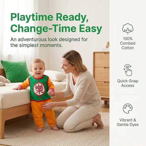 Baby Boy Onesie Romper, 1 Pack Soft Cotton Newborn Infant Outfit with Snap Closure, Cute Everyday Wear in Kuwait