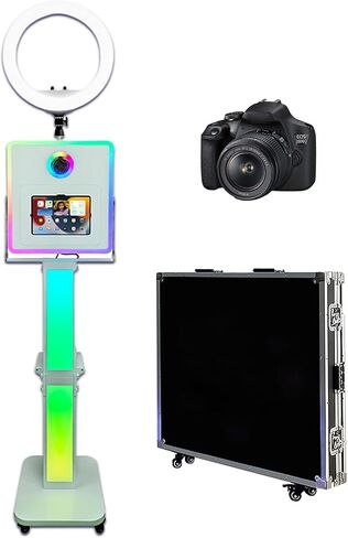 Portable Photo Booth for iPad with Ring Light,Selfie Station Shell Stand Photobooth Machine with RGB Light and Flight Case for Rental Events Wedding (Photo Booth Machine) in Kuwait