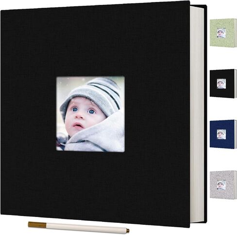 ألبوم الصور لوكيل لما لاصق للاصطدام ل 4 × 6 × 7 × 7 × 10 صور غلاف الكتان ألبوم الكامنة ألبوم DIY مع نافذة العرض 40 صفحات فارغة مع قلم معدني لالتقاط العائلة. in Kuwait