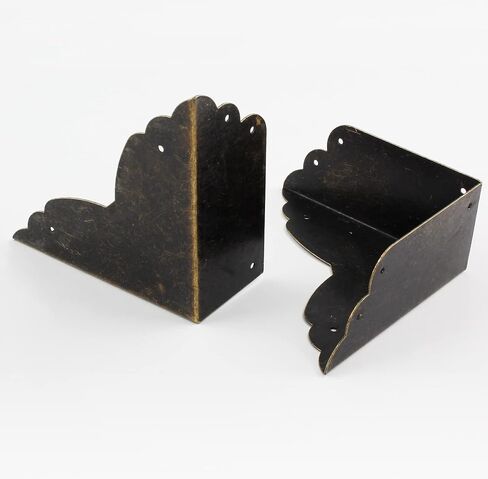 BokWin 4 Pcs Metal Furniture Corner Protectors, 2.76"x2.76"x1.18" | Antique Bronze, Safety Corner Covers, Small Edge Corner Guard, For Box Table Cabinet in Kuwait