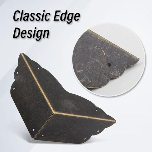 BokWin 4 Pcs Metal Furniture Corner Protectors, 2.76"x2.76"x1.18" | Antique Bronze, Safety Corner Covers, Small Edge Corner Guard, For Box Table Cabinet in Kuwait