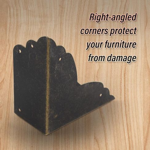 BokWin 4 Pcs Metal Furniture Corner Protectors, 2.76"x2.76"x1.18" | Antique Bronze, Safety Corner Covers, Small Edge Corner Guard, For Box Table Cabinet in Kuwait