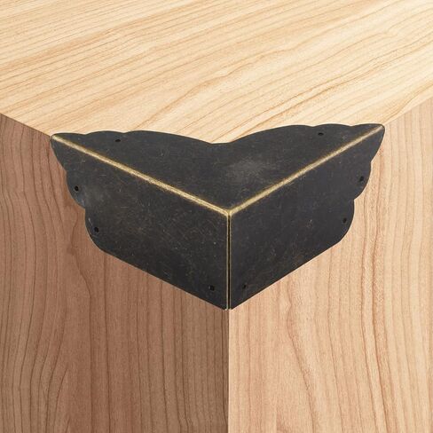 BokWin 4 Pcs Metal Furniture Corner Protectors, 2.76"x2.76"x1.18" | Antique Bronze, Safety Corner Covers, Small Edge Corner Guard, For Box Table Cabinet in Kuwait
