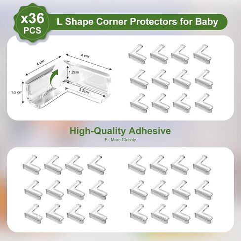 36 Pack Corner Protector Baby, Clear Baby Proof Corners and Edges Furniture Corner & Edge Safety Bumpers Table Corner Covers Protectors and Edge Guards for Baby Proofing, Sharp Edges in Kuwait