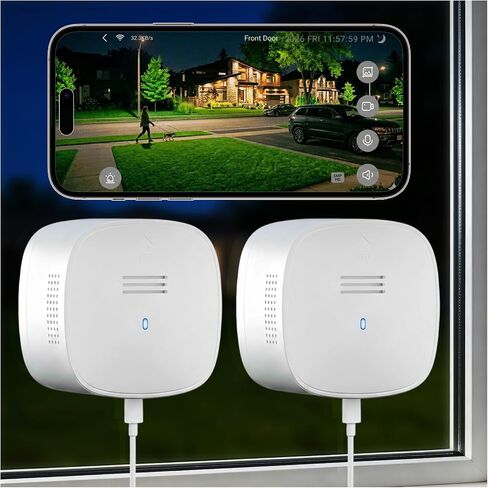 3K No Drill Window Camera, 2Pack Indoor Window Security Cameras with Color Night Vision for Home Security, 2.4G&5G WiFi, Motion Detection, Work w/Alexa&Google Assistant, Anti-Glare, Anti-Reflection B1 in Kuwait