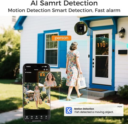 3K No Drill Window Camera, 2Pack Indoor Window Security Cameras with Color Night Vision for Home Security, 2.4G&5G WiFi, Motion Detection, Work w/Alexa&Google Assistant, Anti-Glare, Anti-Reflection B1 in Kuwait