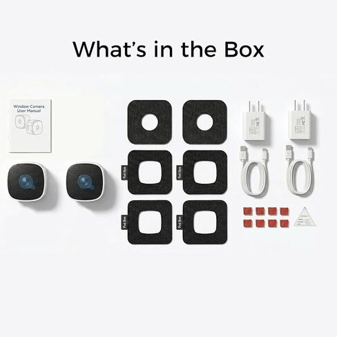 3K No Drill Window Camera, 2Pack Indoor Window Security Cameras with Color Night Vision for Home Security, 2.4G&5G WiFi, Motion Detection, Work w/Alexa&Google Assistant, Anti-Glare, Anti-Reflection B1 in Kuwait