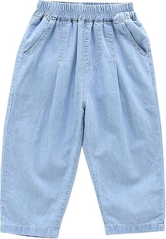 Moonker Boys Wide Leg Jeans Kids Baggy Vintage Straight Denim Pants Baby Toddler Fall Casual Cute Straight Bottoms for Fall in Kuwait