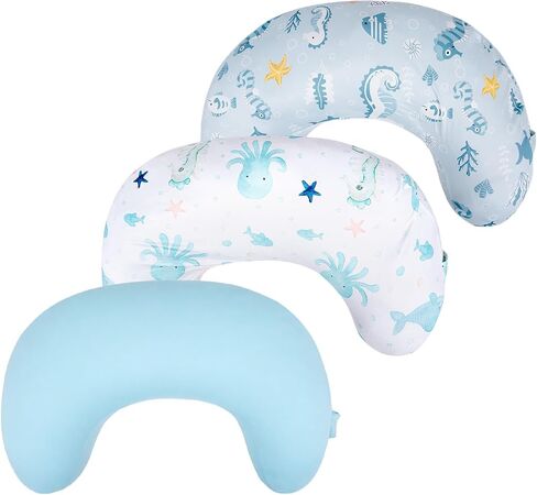 3-Pack Nursing Pillow Cover Compatible with New Boppy Nursing Pillow - Soft Stretchy Microfiber Feeding Pillow Cover, Washable Slipcover for Breastfeeding & Bottle Feeding (Cover Only) in Kuwait