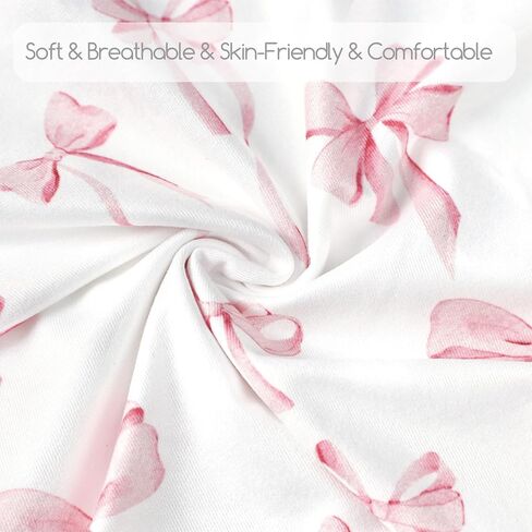 Ruffled Nursing Pillow Cover, Removable Nursing Covers for Breastfeeding Pillows, Stretchy and Soft Fit for Baby Girls Boys Newborn, Pink Bow(Only Cover) in Kuwait