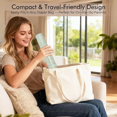 Portable Changing Pad Baby Changing Mat Travel Changing Table Pads Mini | Baby Changing Pad Waterproof Diaper Changing Pads Wipeable Foldable Vegan Leather On-the-Go Home Light Green 27.5" x 15.7" in Kuwait