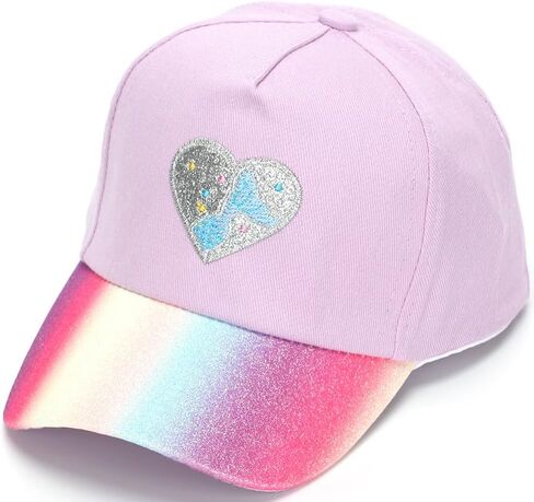 Kids Toddlers Pink-Heart Baseball-Cap Glitter Summer Sports Sun-Protection-Hat Truck-Hat for 3-7 Y Outdoor in Kuwait