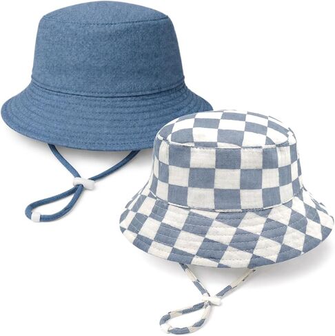 Baby Sun Hat Infant Toddler Summer Cotton Yarn Bucket Hat for Boys Girls in Kuwait