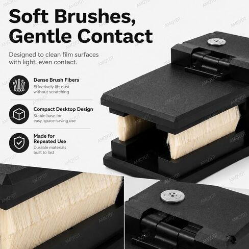 Electric Film Anti-Static Dust Remover, 135/120 Negative Cleaning Brush with Dual Wool Brushes, Plasma Static Eliminator and Adjustable Pressure for Slides and Motion Picture Film in Kuwait