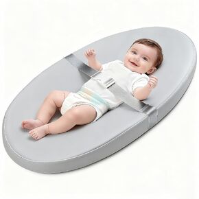 Baby Diaper Changing Pad, Wipeable Portable Baby Changing Pads for Dresser, Contoured Waterproof Changing Mat with PU Cover, Non-Slip Safety Belt & Bottom, Soft, Lightweight, Beige in Kuwait