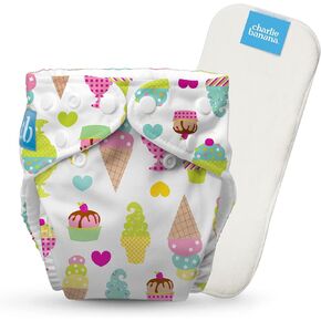 Charlie Banana Cloth Diapers, Reusable, Washable, Adjustable Newborn Size Diaper for Newborns and Babies (5-10lbs), with Absorbent Inserts - Sage, 1 Pack in Saudi Arabia