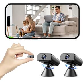 1080P Mini WiFi Camera, Wireless Nanny Cam Security Cameras,APP Control with Motion Detection and Night Vision, Rechargeable Battery Camera WiFi Indoor (2PCS) in Kuwait